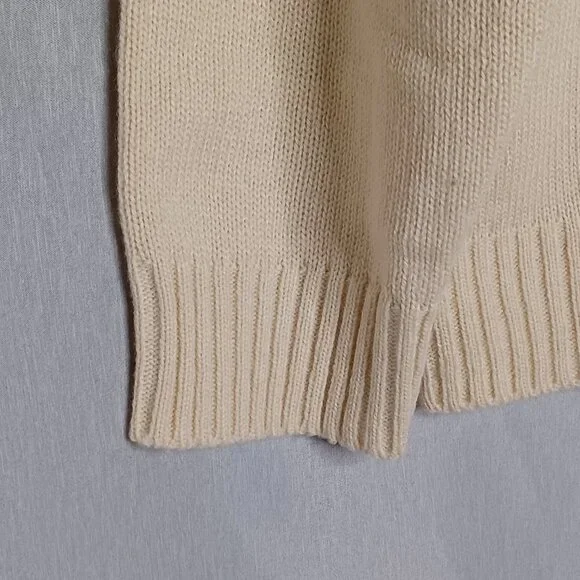 Black Pike Nasa Bear Sweater Mens XL Beige Knit Long Sleeve Blokecore Striped - Picture 5 of 9